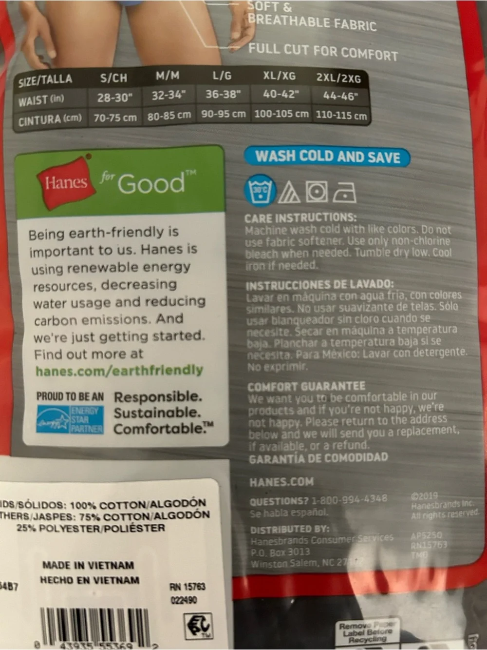 Hanes comfortable tagless